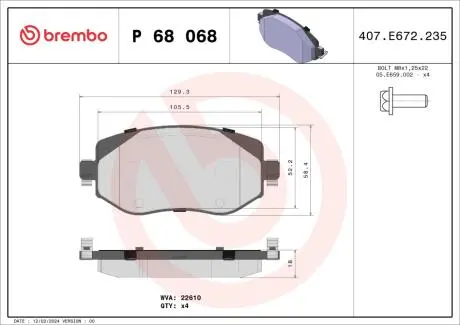 Klocki ham. RENAULT BREMBO P68068X