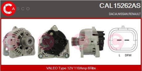 ALTERNATOR 12V 110A CASCO CAL15262AS