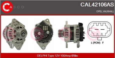 ALTERNATOR 12V 100A CASCO CAL42106AS