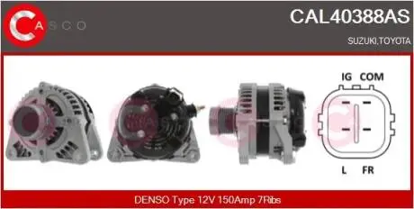 ALTERNATOR 12V 120A CASCO CAL40388AS
