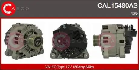 ALTERNATOR 12V 150A CASCO CAL15480AS