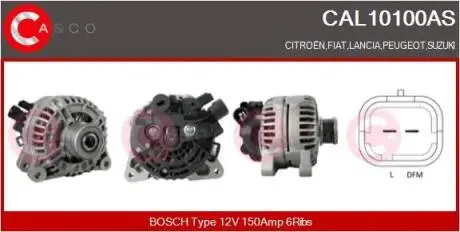 ALTERNATOR 12V 150A CASCO CAL10100AS