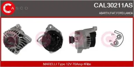 ALTERNATOR 12V 70A CASCO CAL30211AS