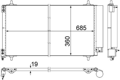 Skraplacz C6 / 607 MAHLE / KNECHT AC592000S