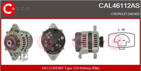 ALTERNATOR 12V 65A CASCO CAL46112AS