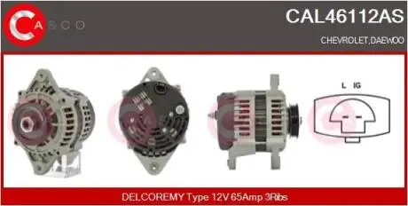 ALTERNATOR 12V 65A CASCO CAL46112AS