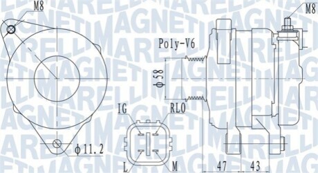 ALTERNATOR TOYOTA MAGNETI MARELLI 063732097010 (фото 1)