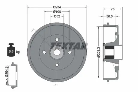 Тормозный барабан TEXTAR 94042400