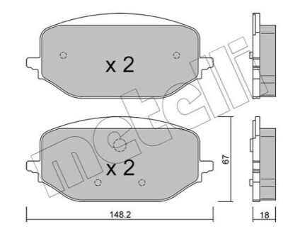 Колодки гальмівні (передні) Citroen Berlingo 18-/C5 21-/Peugeot Partner 18-/Fiat Doblo 22- Metelli 2213510