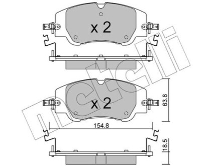 Колодки гальмівні (передні) Citroen C4 20-/Peugeot 208/2008 19-/Fiat 600e 23- Metelli 2213500