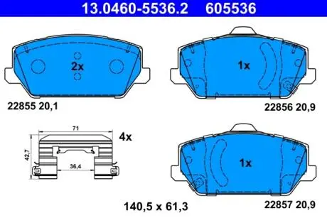 KLOCKI HAM.PRZOD ATE 13046055362