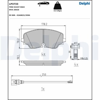 Гальмiвнi колодки дисковi Delphi LP3733