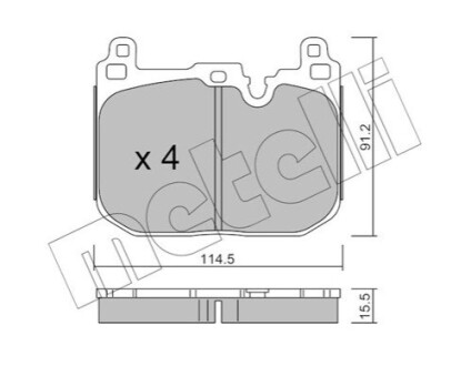 Колодки гальмівні (передні) BMW 1 (F40)/2 (F44)/X2 (F39) 18-/Mini Cooper 13- Metelli 2210154