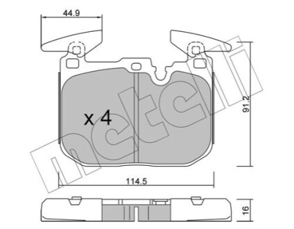 Колодки гальмівні (передні) BMW i8 (I12/I15) 14-20 Metelli 2210153