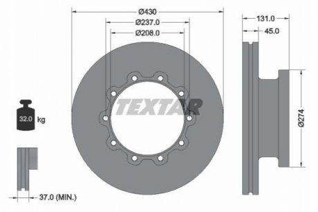 Тормозной диск TEXTAR 93088300 (фото 1)