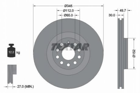 Тормозной диск TEXTAR 92120605 (фото 1)