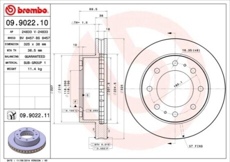 Диск тормозной BREMBO 09902211