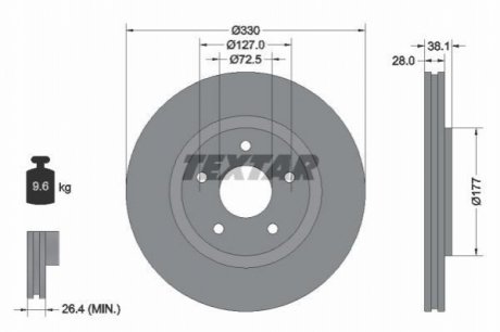 Тормозной диск TEXTAR 92278903