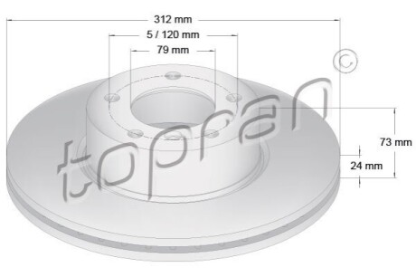 Диск тормозной TOPRAN / HANS PRIES 501712