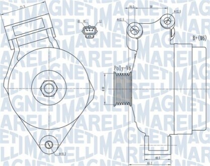 ALTERNATOR FORD MAGNETI MARELLI 063731925010