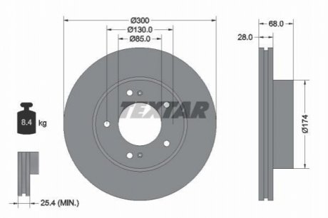 Тормозной диск TEXTAR 92203003 (фото 1)