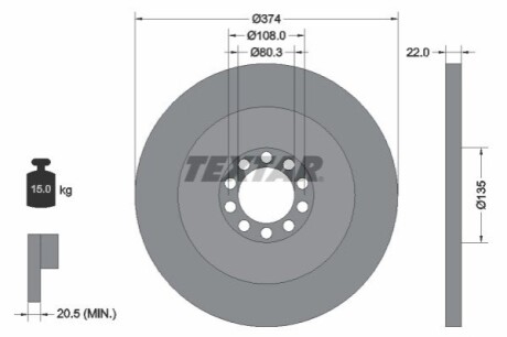 Тормозной диск TEXTAR 93015500