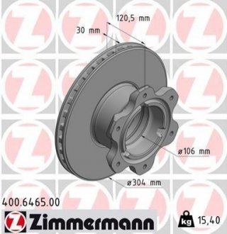 Тормозной диск ZIMMERMANN 400646500 (фото 1)
