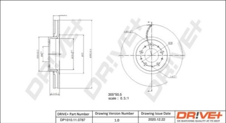 Тормозной диск DR!VE+ DP1010110787