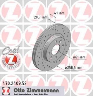 Гальмівний диск ZIMMERMANN 470240952