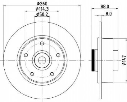 Тормозной диск HELLA 8DD355123311 (фото 1)