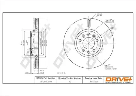 Тормозной диск DR!VE+ DP1010110544