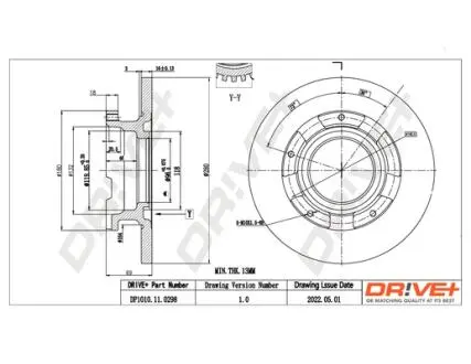 Тормозной диск DR!VE+ DP1010110298