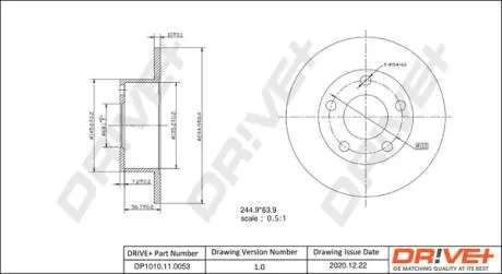 Тормозной диск DR!VE+ DP1010110053