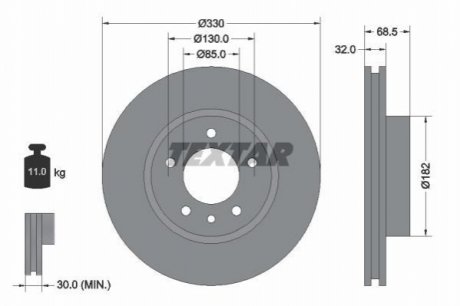 Тормозной диск TEXTAR 982001215 (фото 1)