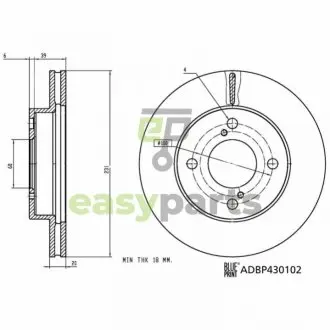 Фото диск тормозной BLUE PRINT ADBP430102 Диск тормозной BLUE PRINT ADBP430102