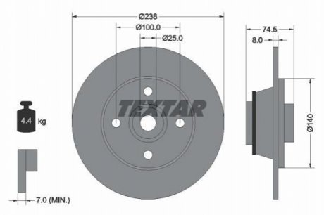 Гальмівний диск TEXTAR 92154103