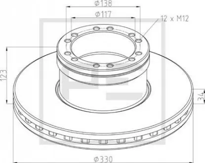 Фото тормозной диск PE AUTOMOTIVE 10620600 Тормозной диск PE AUTOMOTIVE 10620600