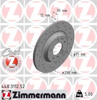 Гальмівний диск ZIMMERMANN 440311252