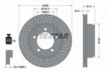 Тормозной диск TEXTAR 92176705 (фото 1)
