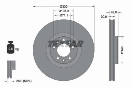 Тормозной диск TEXTAR 92283403