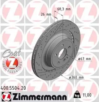 Гальмівний диск ZIMMERMANN 400550420