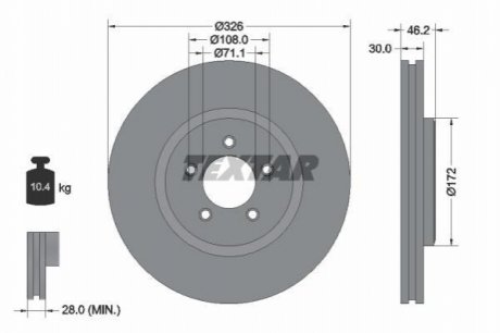 Тормозной диск TEXTAR 92173505 (фото 1)