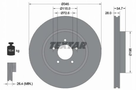 Тормозной диск TEXTAR 92177105 (фото 1)