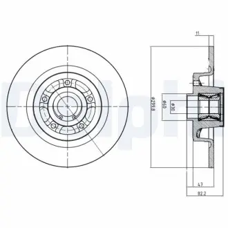 Гальмівний диск Delphi BG9027RS