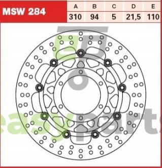 Диск тормозной TRW MSW284