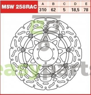 Диск тормозной TRW MSW258RAC