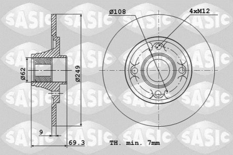 Тормозной диск SASIC 6100004 (фото 1)