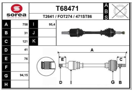 Półoś napędowa EAI T68471