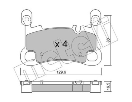 Колодки гальмівні (задні) Porsche Cayenne 17- Metelli 2212600