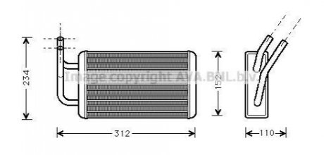 Радиатор печки AVA COOLING FD6215